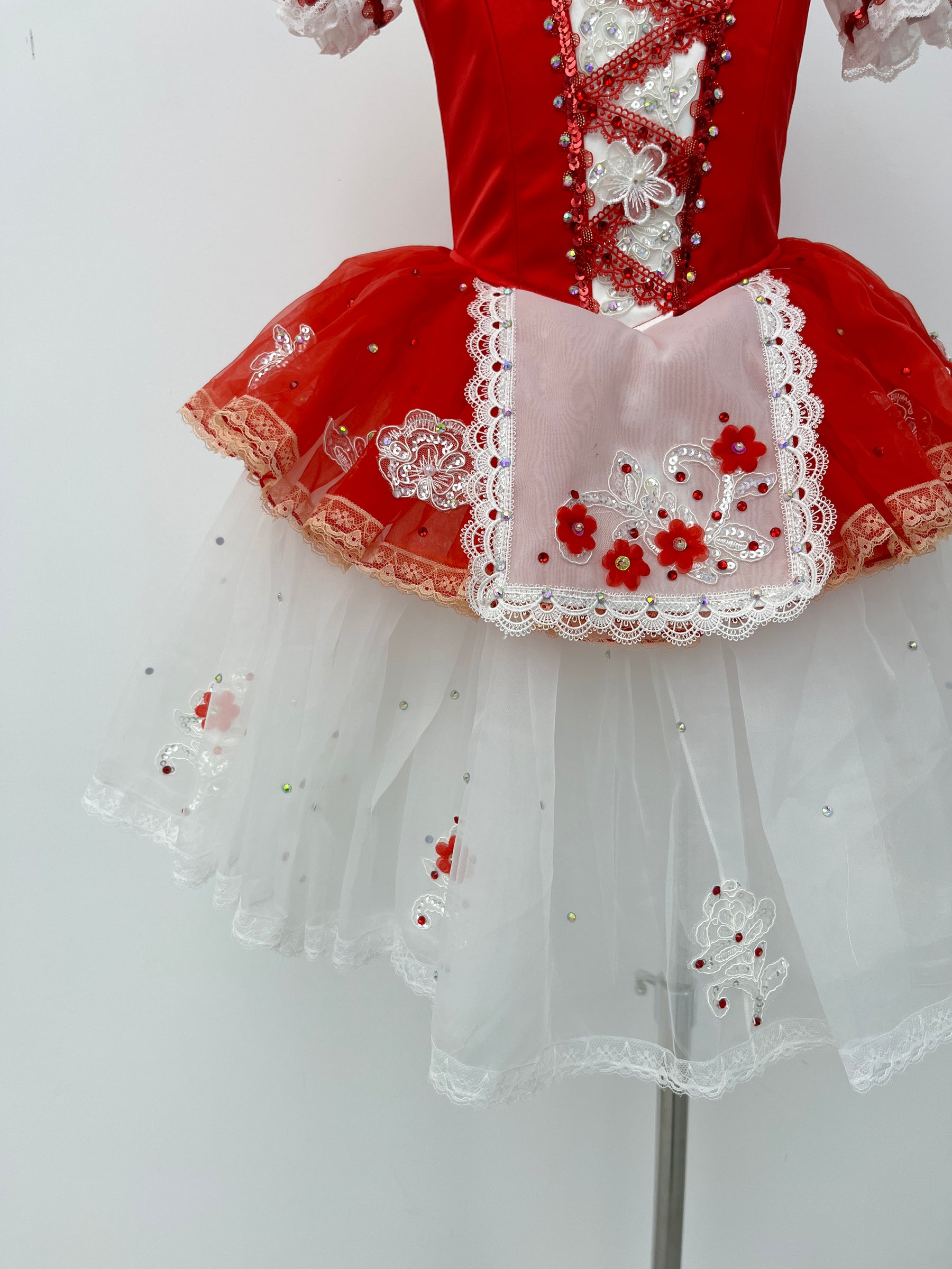 Scarlet Flower Peasant Ballet Dress