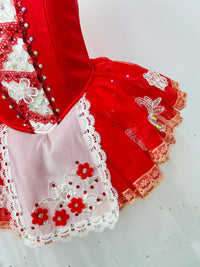Scarlet Flower Peasant Ballet Dress