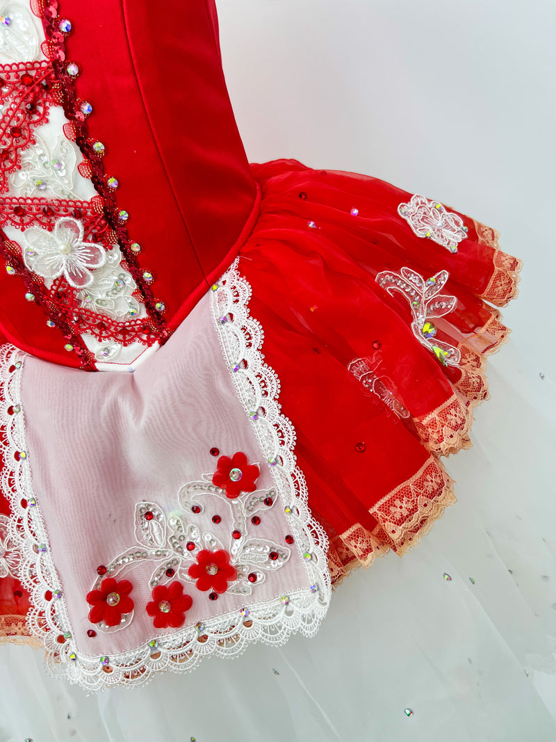 Scarlet Flower Peasant Ballet Dress