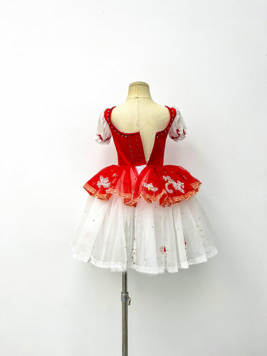 Scarlet Flower Peasant Ballet Dress