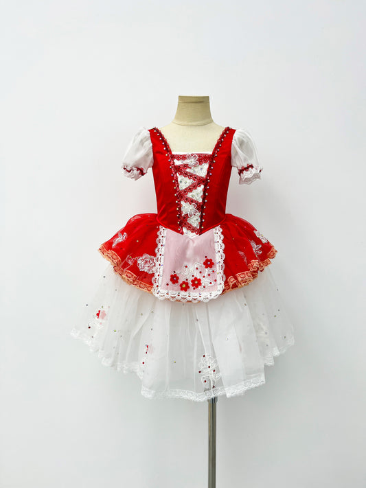 Scarlet Flower Peasant Ballet Dress