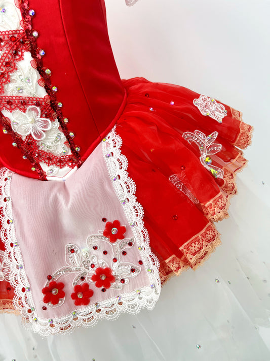 Scarlet Flower Peasant Ballet Dress