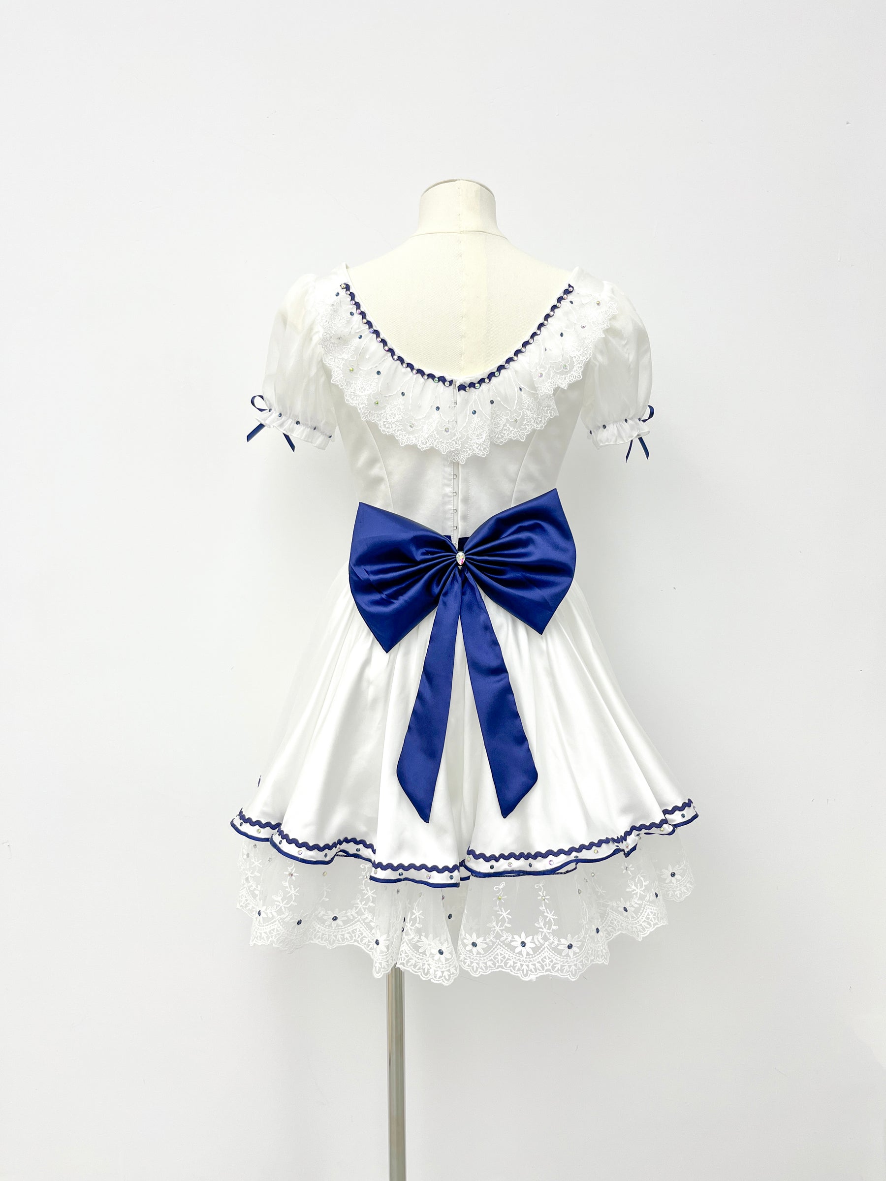 White Navy Bow Sailor Ballet Dress