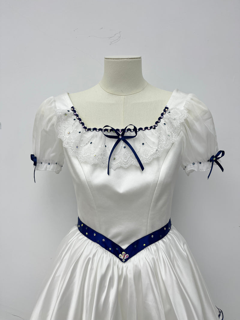 White Navy Bow Sailor Ballet Dress