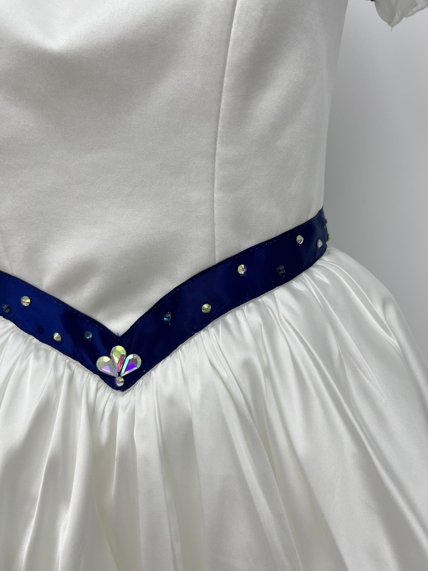 White Navy Bow Sailor Ballet Dress