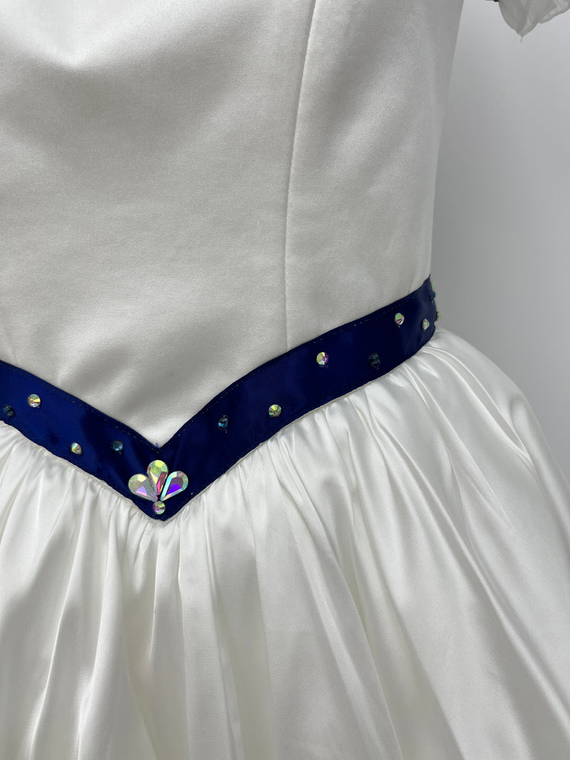 White Navy Bow Sailor Ballet Dress
