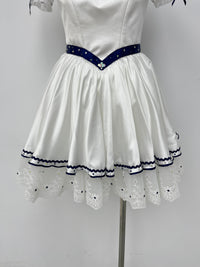 White Navy Bow Sailor Ballet Dress