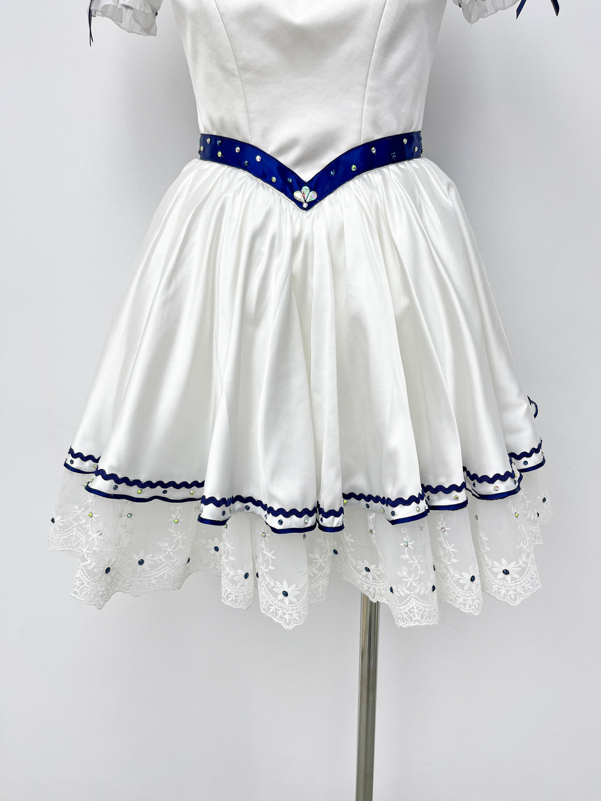 White Navy Bow Sailor Ballet Dress