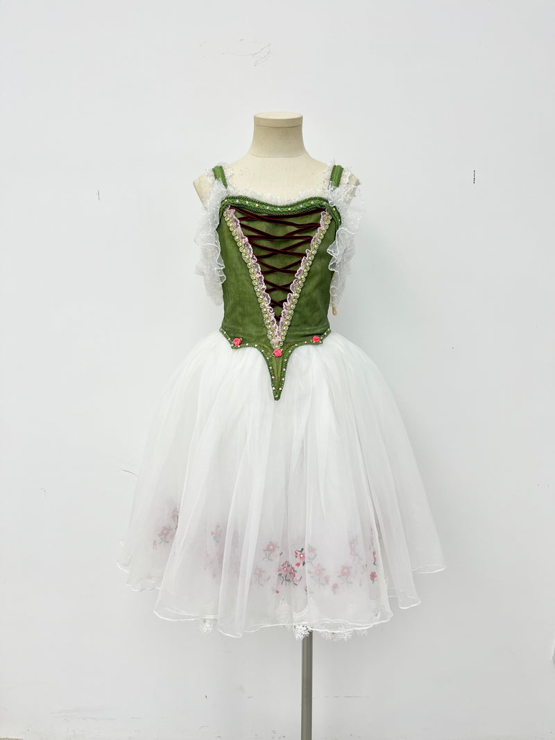 Forest Green Peasant Ballet Dress