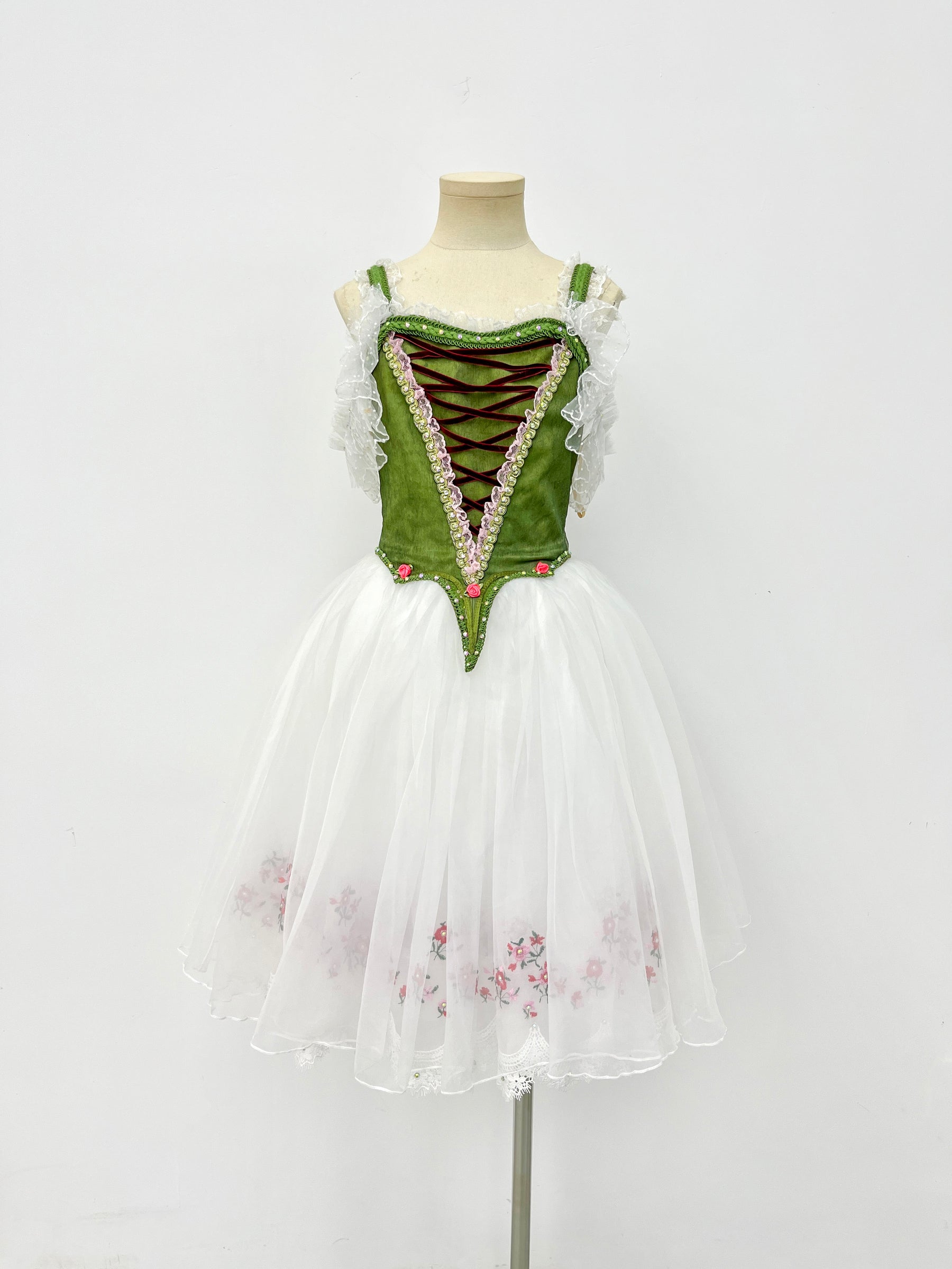 Forest Green Peasant Ballet Dress