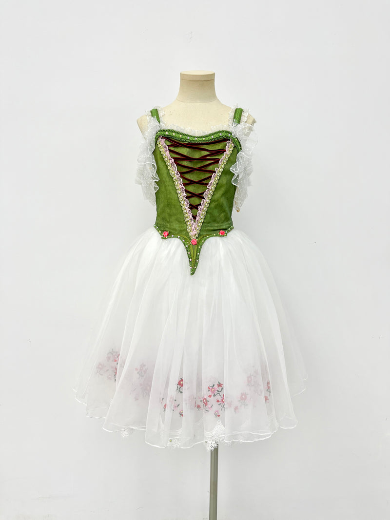 Forest Green Peasant Ballet Dress
