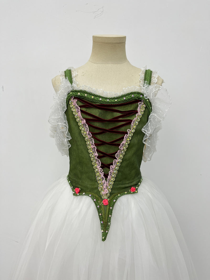 Forest Green Peasant Ballet Dress