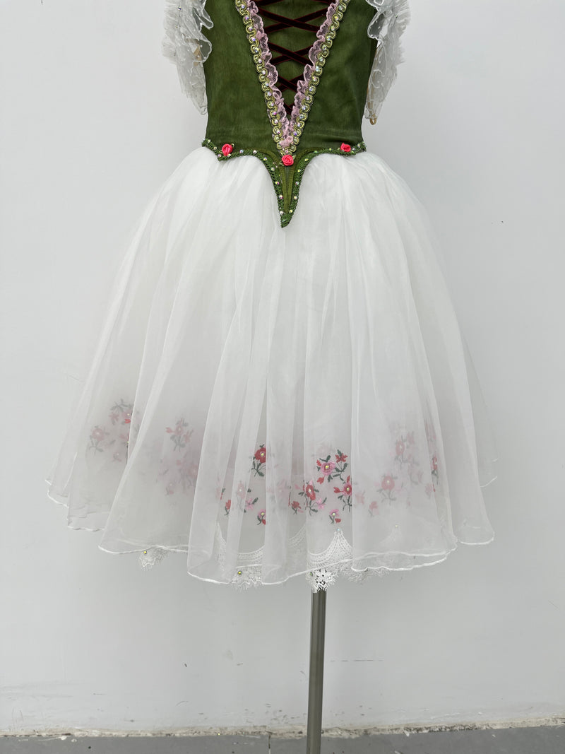 Forest Green Peasant Ballet Dress