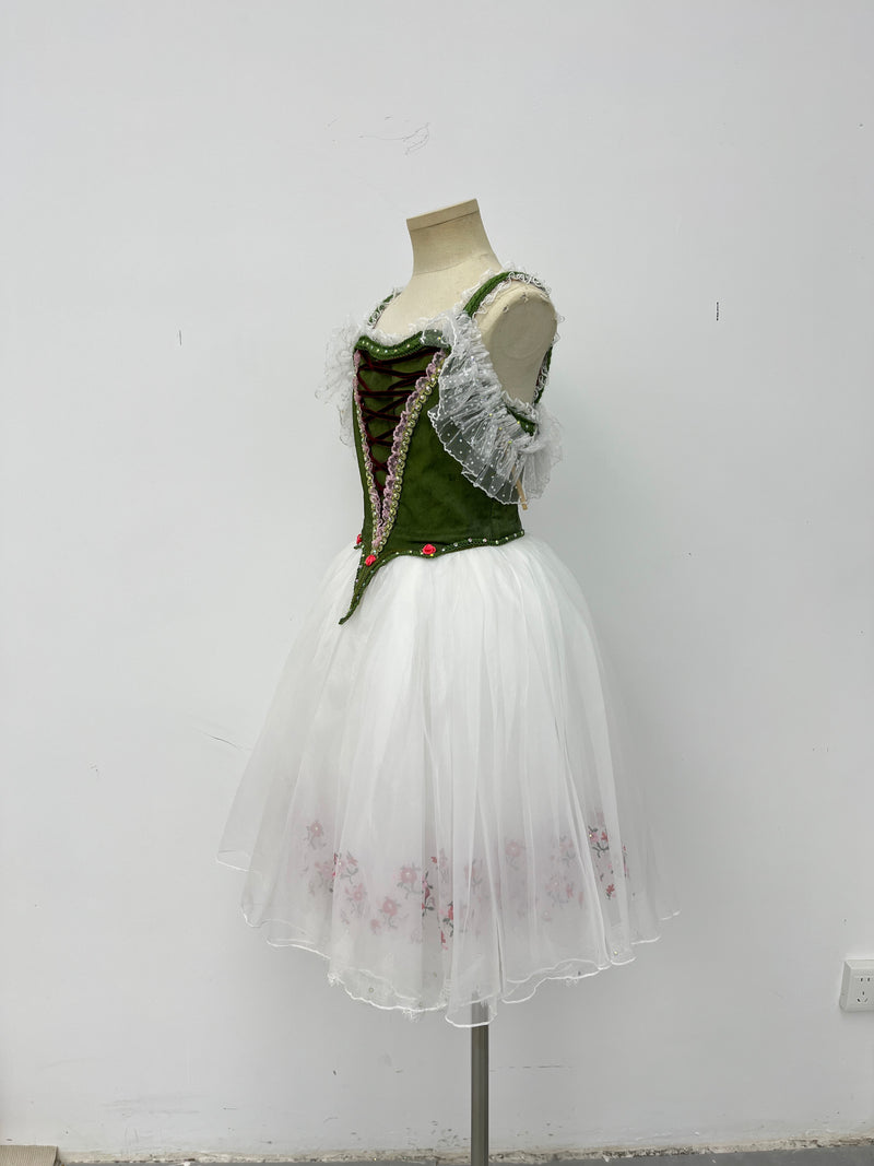 Forest Green Peasant Ballet Dress