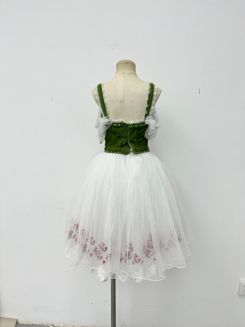 Forest Green Peasant Ballet Dress