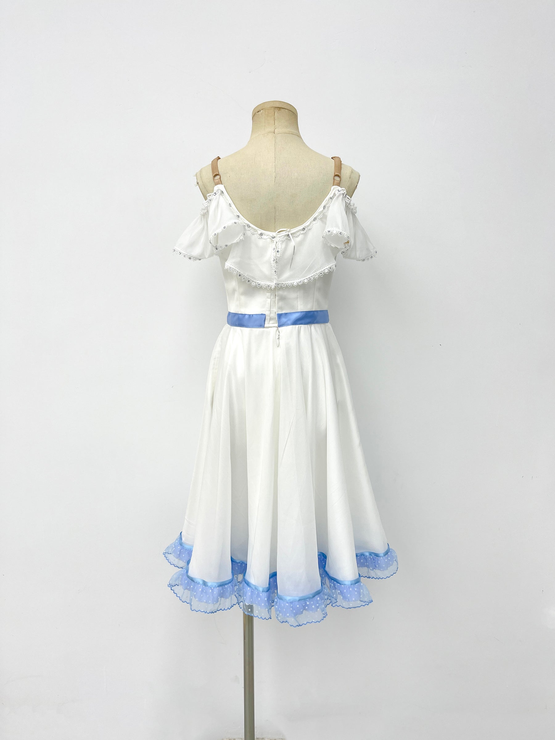 White Blue Bow Lyrical Dress