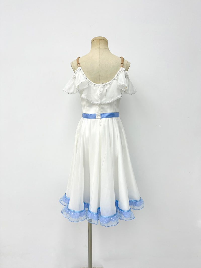 White Blue Bow Lyrical Dress