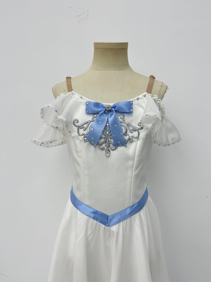 White Blue Bow Lyrical Dress