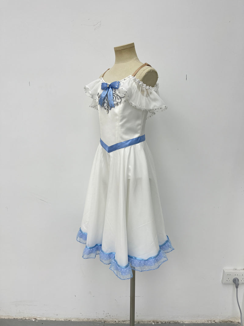 White Blue Bow Lyrical Dress