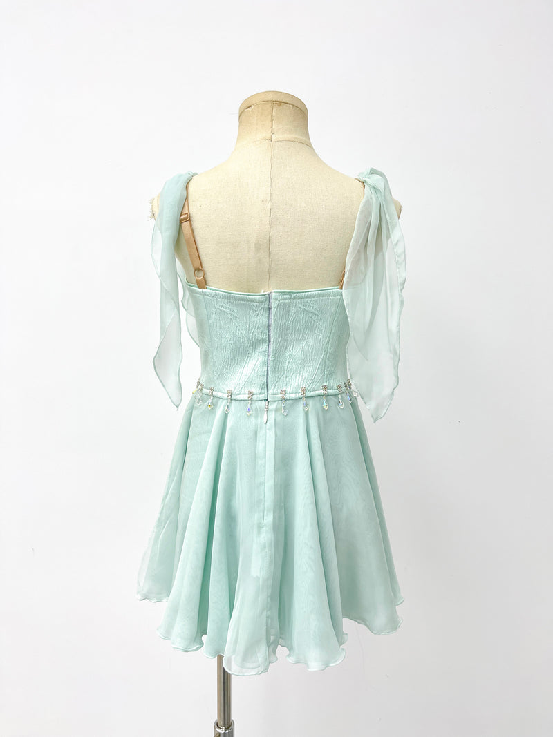 Ice Blue Draped Lyrical Dress