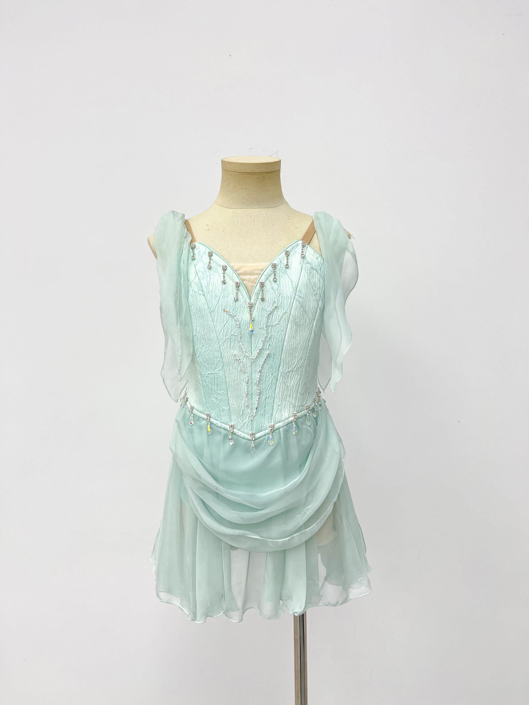 Ice Blue Draped Lyrical Dress