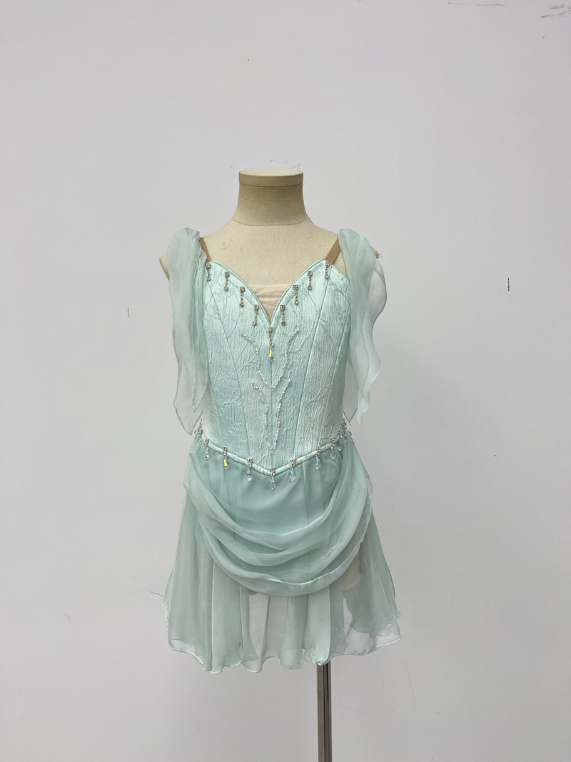 Ice Blue Draped Lyrical Dress