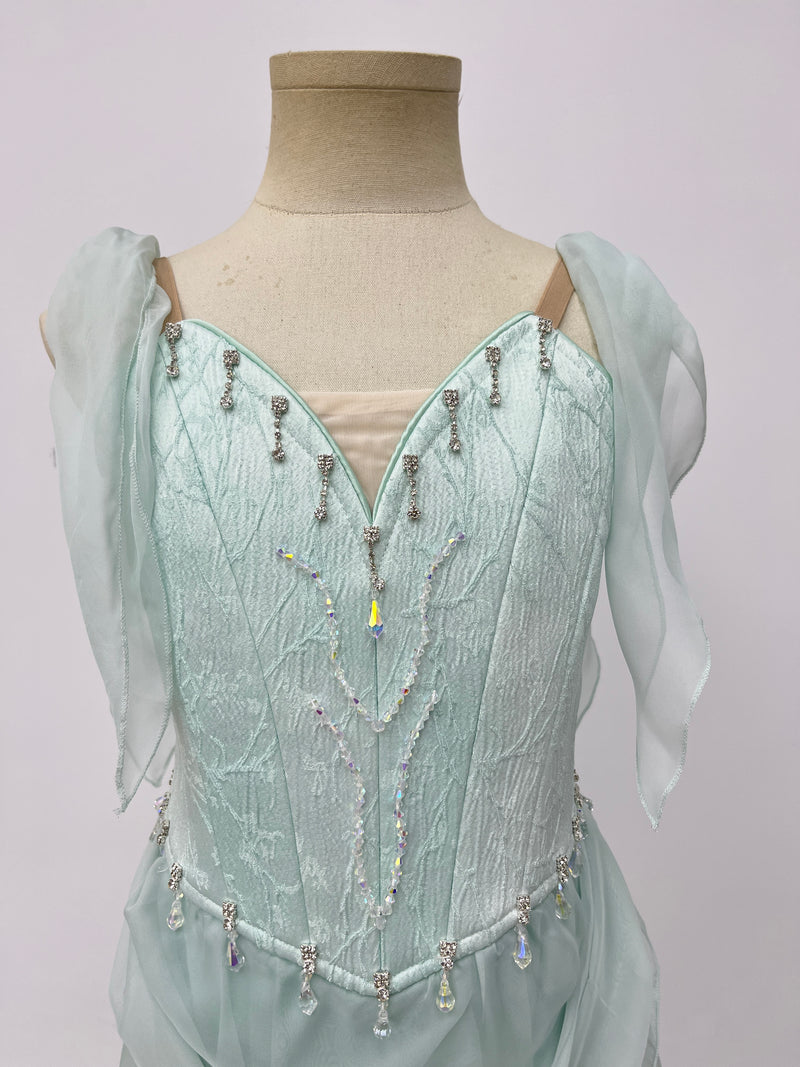 Ice Blue Draped Lyrical Dress