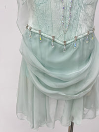 Ice Blue Draped Lyrical Dress