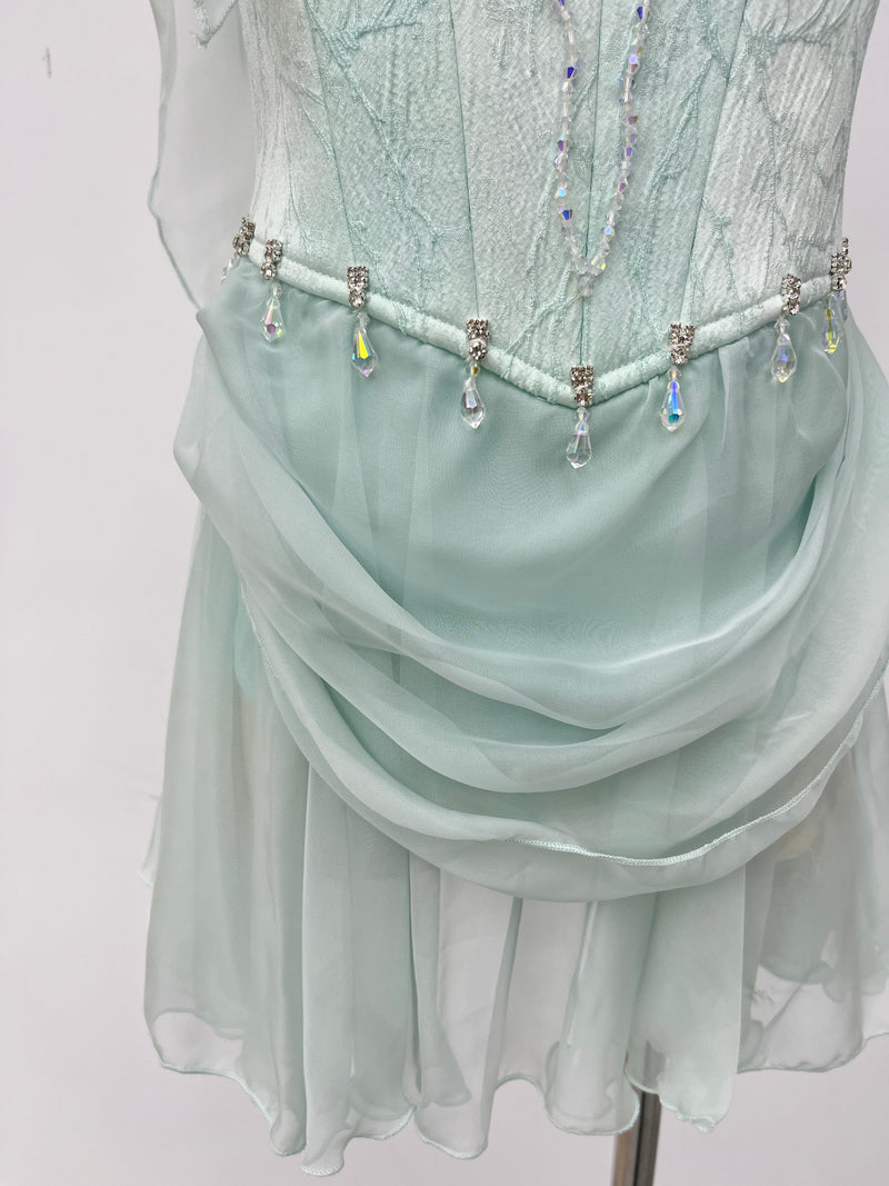 Ice Blue Draped Lyrical Dress
