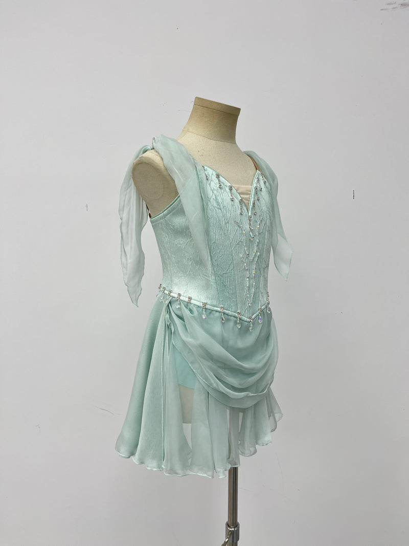 Ice Blue Draped Lyrical Dress
