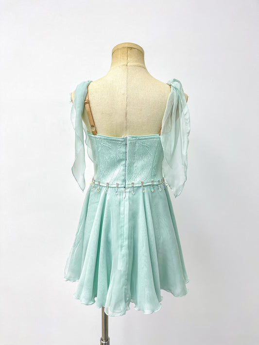 Ice Blue Draped Lyrical Dress