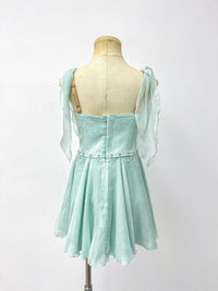 Ice Blue Draped Lyrical Dress