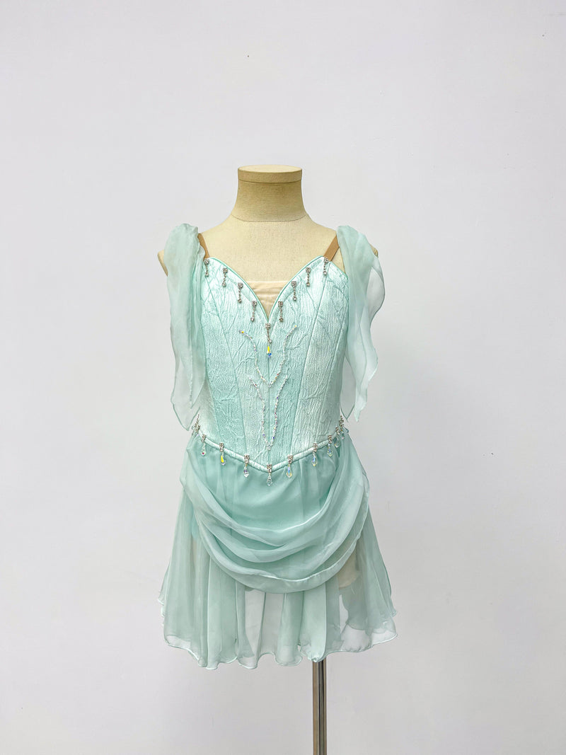 Ice Blue Draped Lyrical Dress