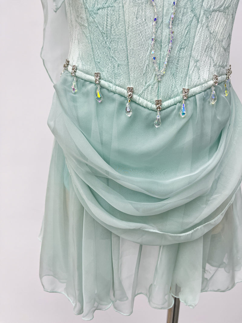 Ice Blue Draped Lyrical Dress