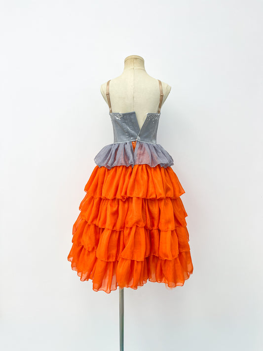 Pumpkin Ruffle Romantic Dress