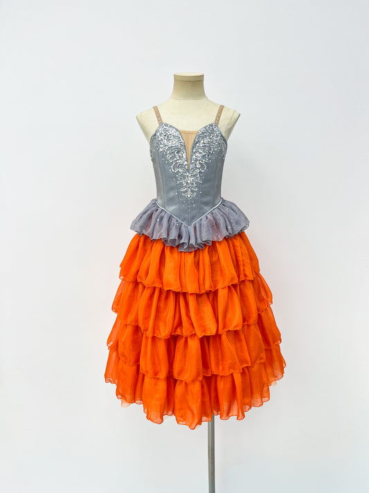 Pumpkin Ruffle Romantic Dress