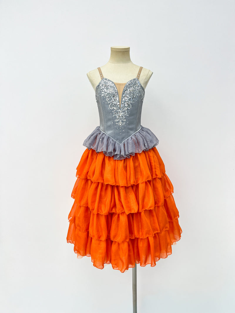 Pumpkin Ruffle Romantic Dress