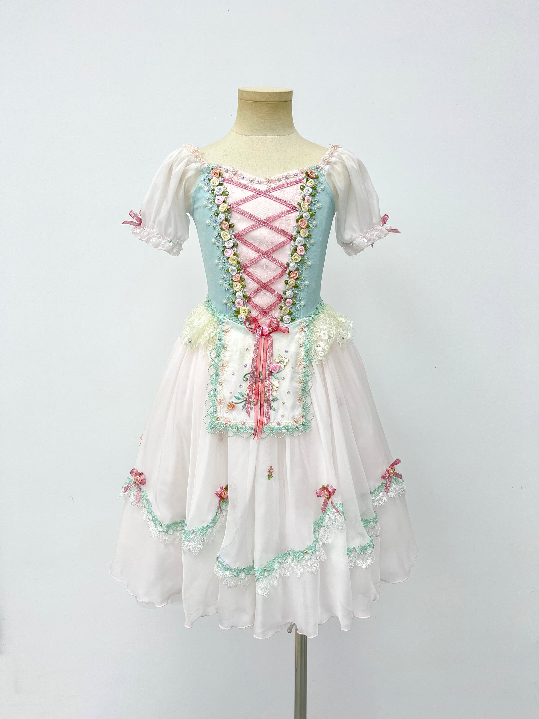 Mint Blush Peasant Ballet Dress