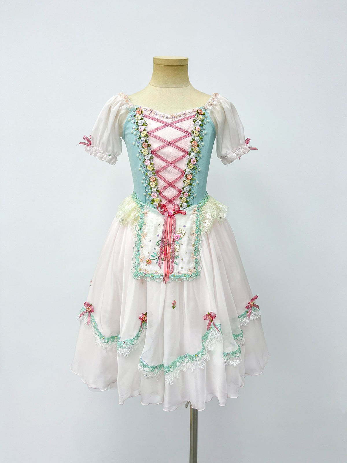 Mint Blush Peasant Ballet Dress