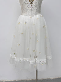 Ivory Gold Ruffle Romantic Ballet Dress
