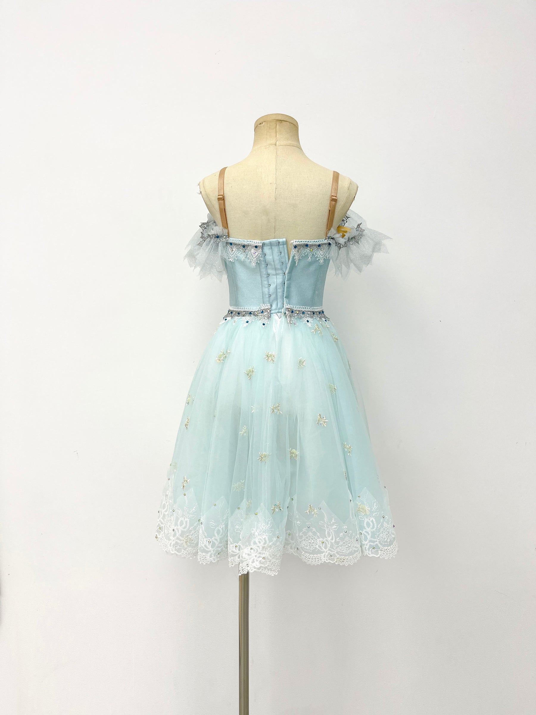 Frost Blue Feather Romantic Ballet Dress