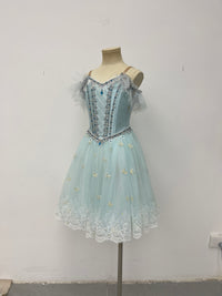 Frost Blue Feather Romantic Ballet Dress