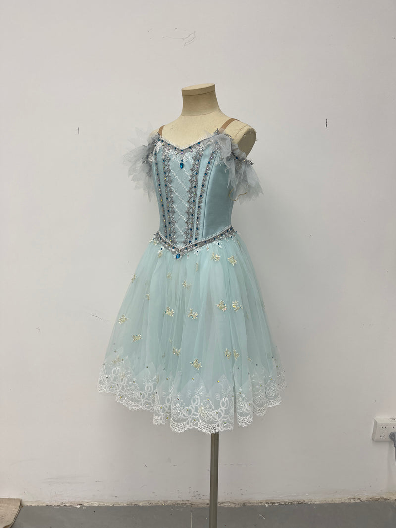 Frost Blue Feather Romantic Ballet Dress