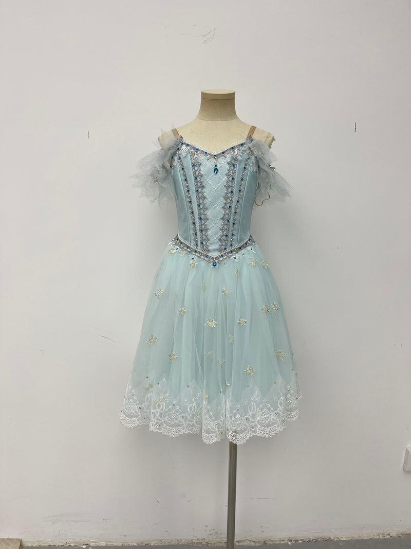 Frost Blue Feather Romantic Ballet Dress
