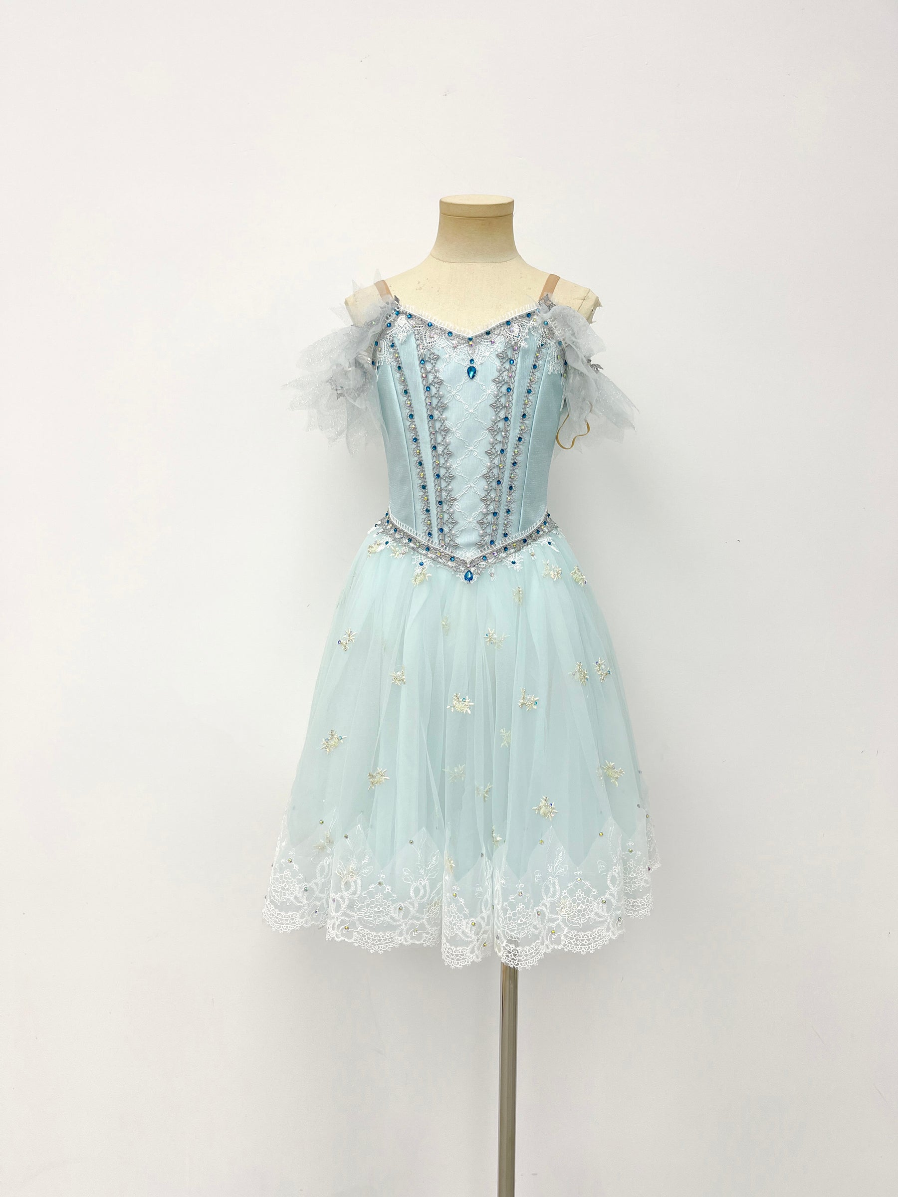 Frost Blue Feather Romantic Ballet Dress