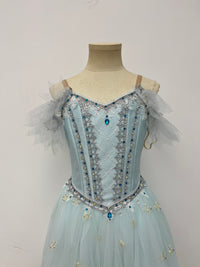 Frost Blue Feather Romantic Ballet Dress