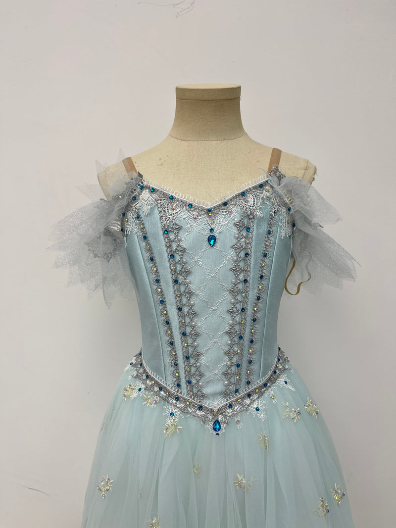 Frost Blue Feather Romantic Ballet Dress