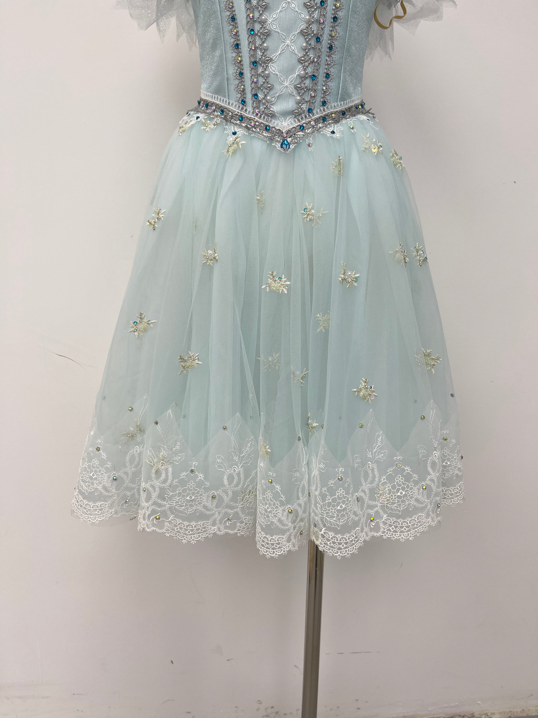 Frost Blue Feather Romantic Ballet Dress
