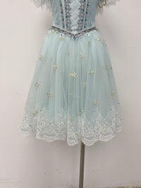 Frost Blue Feather Romantic Ballet Dress