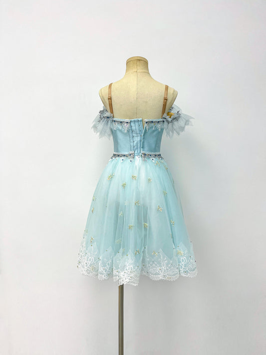 Frost Blue Feather Romantic Ballet Dress